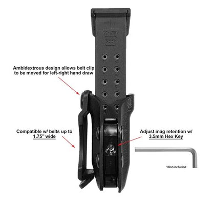 IWB Double Stack Magazine Universal Carrier 9mm-.40
