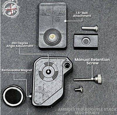 Ambidextrous Double Stack Magazine Pouch w/  Magnetic