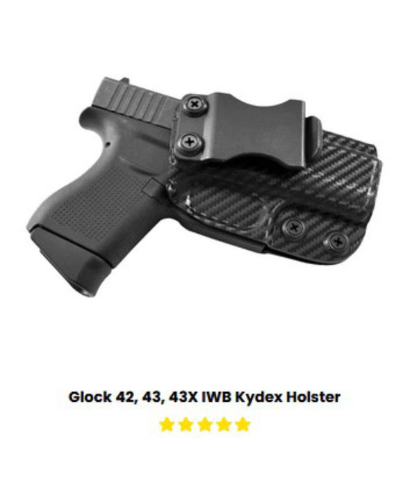 IWB Kydex Holster -  Glock 42, 43, 43X IWB Kydex Holster