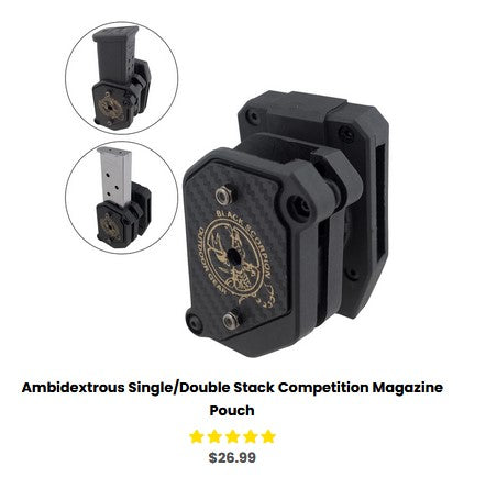 FNH 509 .. Compact Ambidextrous Single-Double Stack Competition Magazine Pouch - OWB Mag Carriers