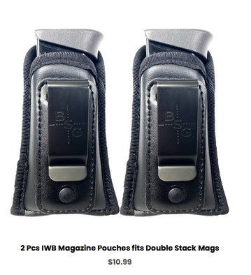 FNH 509 Compact Taltical  - 2 Pcs IWB Magazine Pouches fits Double Stack Mags - IWB Mag Carriers