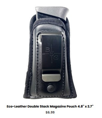 FNH 509 Compact Taltical  - Eco-Leather Double Stack Magazine Pouch 4.8'' x 2.7'' - IWB Mag Carriers