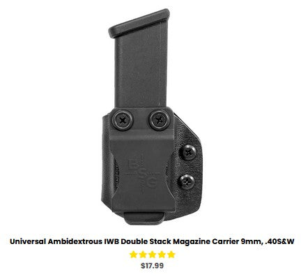 FNH 509 Compact Taltical  - Universal Ambidextrous IWB Double Stack Magazine Carrier 9mm, .40S&W - IWB Mag Carriers