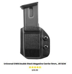 FNH 509 Compact Taltical  - Universal OWB Double Stack Magazine Carrier 9mm, .40 S&W - OWB Mag Carriers