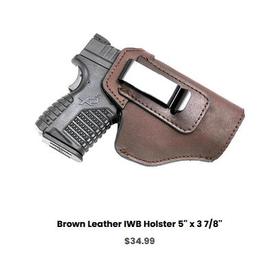 G17 - Brown Leather IWB Holster 5'' x 3 7-8'' - IWB Holsters