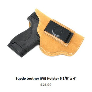 G17 - Suede Leather IWB Holster 6 3-8'' x 4'' - IWB Holsters