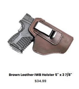 G19 Glock 19 - Brown Leather IWB Holster 5'' x 3 7-8'' - IWB Holsters