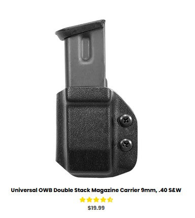 G19X Universal OWB Double Stack Magazine Carrier 9mm, .40 S&W - OWB Mag Carriers