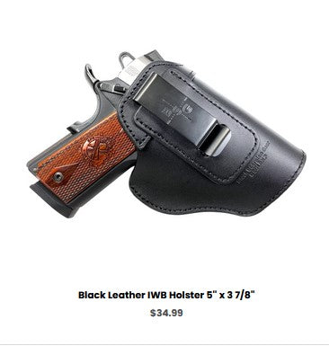 G20 Black Leather IWB Holster 5'' x 3 7-8'' - IWB Holsters