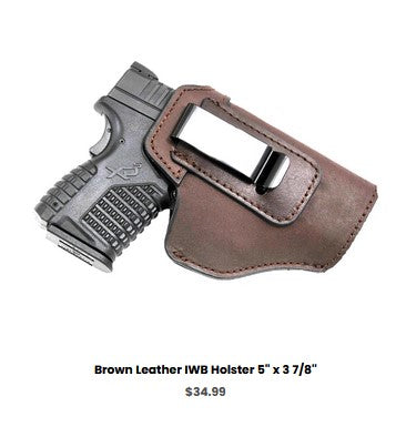 G20 Brown Leather IWB Holster 5'' x 3 7-8'' - IWB Holsters