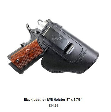 G22 Black Leather IWB Holster 5'' x 3 7-8'' - IWB Holsters