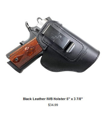 G23 Black Leather IWB Holster 5'' x 3 7-8'' - IWB Holsters