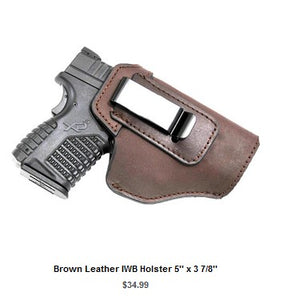 G23 Brown Leather IWB Holster 5'' x 3 7-8'' - IWB Holsters