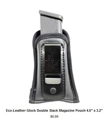 G23 Eco-Leather Glock Double Stack Magazine Pouch 4.5'' x 3.2'' - IWB Holsters