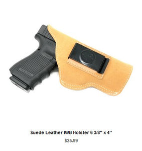 G23 Suede Leather IWB Holster 6 3-8'' x 4'' - IWB Holsters