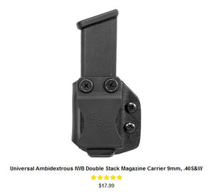 G23 Universal Ambidextrous IWB Double Stack Magazine Carrier 9mm, .40S&W - IWB Holsters