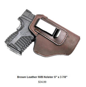 G26 Brown Leather IWB Holster 5'' x 3 7-8'' - IWB Holsters