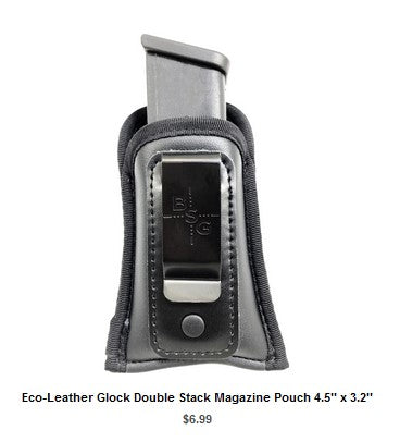 G26 Eco-Leather Glock Double Stack Magazine Pouch 4.5'' x 3.2'' - IWB Mag Carriers