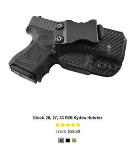 G26 Glock 26, 27, 33 IWB Kydex Holster - IWB Holsters