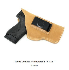 G26 Suede Leather IWB Holster 6'' x 3 7-8'' - IWB Holsters