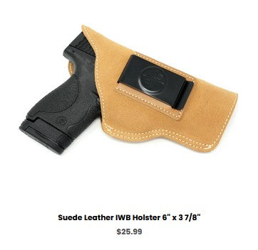 G27 Suede Leather IWB Holster 6'' x 3 7-8'' - IWB Holsters