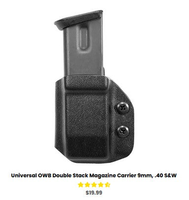 G34 Universal OWB Double Stack Magazine Carrier 9mm, .40 S&W - OWB Mag Carriers