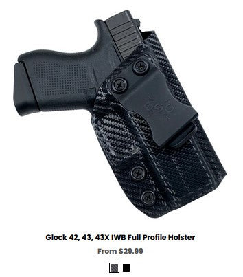 G42 Glock 42, 43, 43X IWB Full Profile Holster - IWB Holsters