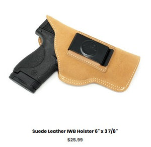 G43 Suede Leather IWB Holster 6'' x 3 7-8'' - IWB Holsters