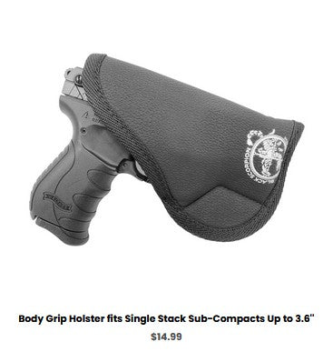 G43X  Body Grip Holster fits Single Stack Sub-Compacts Up to 3.6'' - IWB Holsters