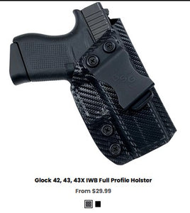 G43X Glock 42, 43, 43X IWB Full Profile Holster - IWB Holsters