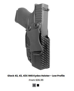 G43X Glock 42, 43, 43X IWB Kydex Holster - Low Profile - IWB Holsters