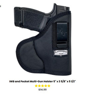 G43X IWB and Pocket Multi-Gun Holster 5'' x 3 5-8'' x 5 1-2''