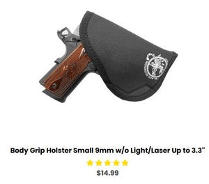 KT P-11 Body Grip Holster Small 9mm w-o Light-Laser Up to 3.3'' - IWB Holsters