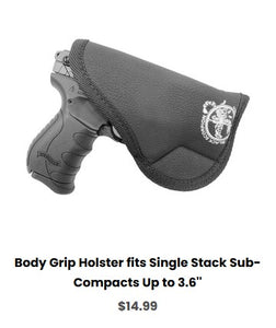 Kahr P9 Body Grip Holster fits Single Stack Sub-Compacts Up to 3.6'' - IWB Holsters