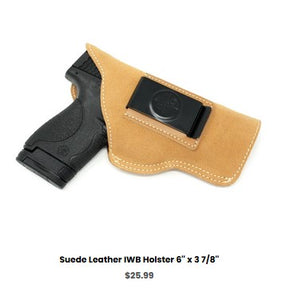 M&P40 Shield Suede Leather IWB Holster 6'' x 3 7-8'' - IWB Holsters