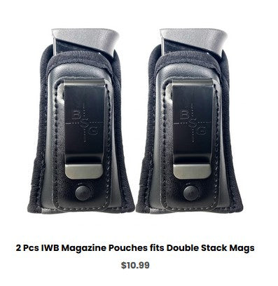 M&P9 4.25 2 Pcs IWB Magazine Pouches fits Double Stack Mags - IWB Mag Carriers