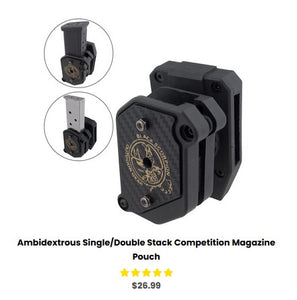 M&P9 4.25 Ambidextrous Single-Double Stack Competition Magazine Pouch - OWB Mag Carriers