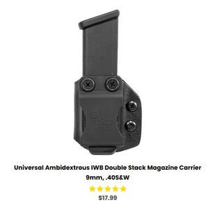 M&P9 4.25 Universal Ambidextrous IWB Double Stack Magazine Carrier 9mm, .40S&W - IWB Mag Carriers