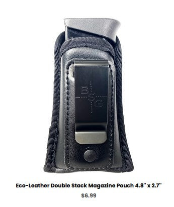 SS P320 Nitron Compact Eco-Leather Double Stack Magazine Pouch 4.8'' x 2.7'' - IWB Mag Carriers