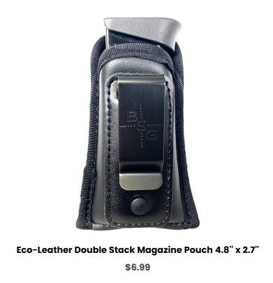 SS P220 Universal  Ambidextrous IWB Double Stack Magazine Carrier 9mm, .40S&W - IWB Mag Carriers