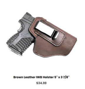 SS P226 Brown Leather IWB Holster 5'' x 3 7-8'' - IWB Holsters