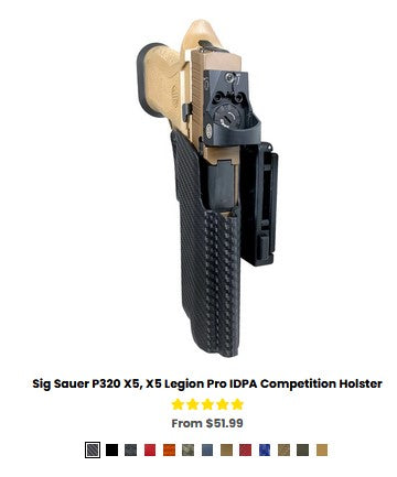 SS P320 M17 - X5, X5 Legion Pro IDPA Competition Holster - OWB Holsters