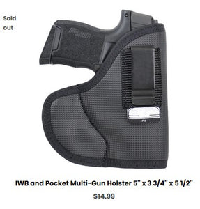 Springfield 1911 EMP - IWB and Pocket Multi-Gun Holster 5'' x 3 3-4'' x 5 1-2'' - IWB Holsters