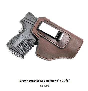 Springfield XD4 -Brown Leather IWB Holster 5'' x 3 7-8''  - IWB Holsters