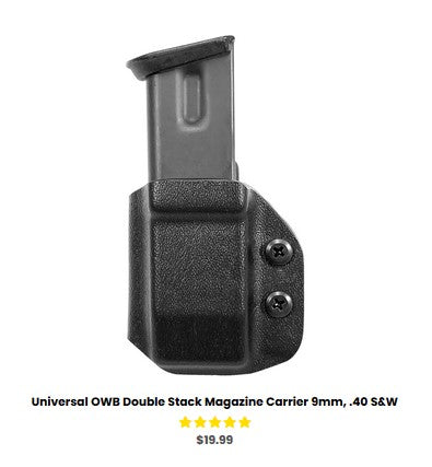 Walther PPQ M1 -  Universal OWB Double Stack Magazine Carrier 9mm, .40 S&W - OWB Mag Carriers