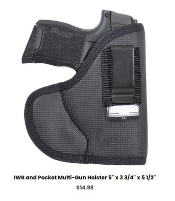 Walther PPS IWB and Pocket Multi-Gun Holster 5'' x 3 3-4'' x 5 1-2'' - IWB Holsters